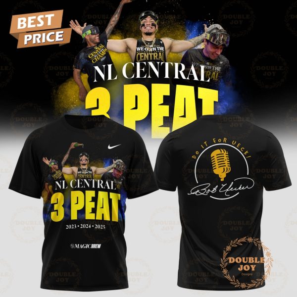 Milwaukee Brewers x NL CENTRAL 3 PEAT The 2025 Brewers Playoff Black Hoodie