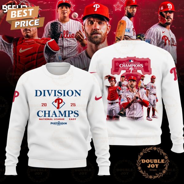 Philadelphia Phillies 2025 NL East Division Champs Hoodie – White