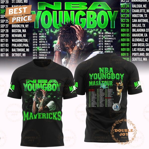 Dallas Mavericks x NBA YOUNGBOY Tour MASA 2025 Black Hoodie