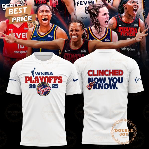 Indiana Fever WNBA Playoff 2025 – Clinched White Edition Hoodie