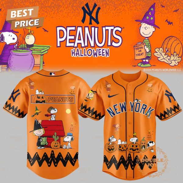 New York Yankees x Halloween Peanuts Orange Baseball Jersey