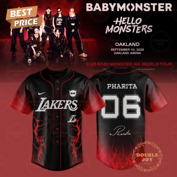 Los Angeles Lakers – Tour 2025 BABYMONSTER Pharita Number 06 Baseball Jersey