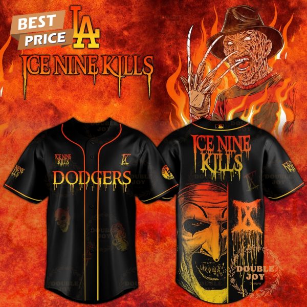 Los Angeles Dodgers x Ice Nine Kills Tour 2025 Special Black Edition Baseball Jersey