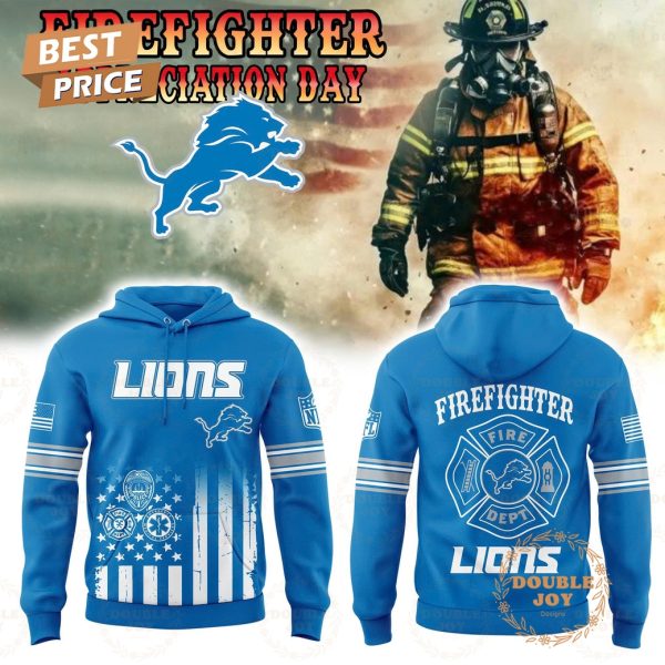 Detroit Lions Firefighter Appreciation Day Hoodie – Blue