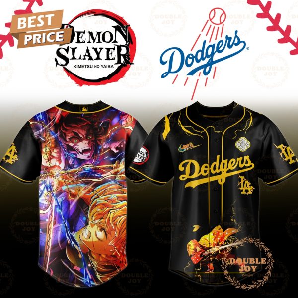 Los Angeles Dodgers x Demon Slayer 2025 Zenitsu VS Kaigaku Edition V2 Baseball Jersey