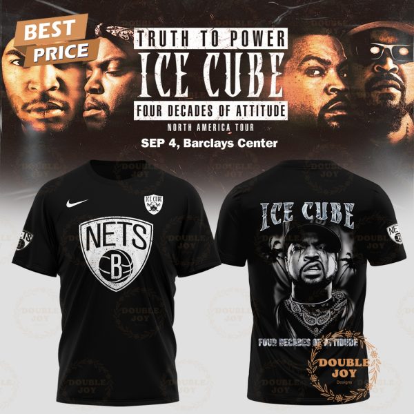 Brooklyn Nets x ICE CUBE: TRUTH TO POWER Four Decades of Attitude NA TOUR 2025 V2 T-Shirt, Hoodie