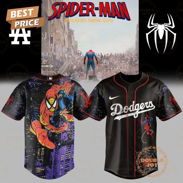 Los Angeles Dodgers x Spider Man – Brand New Day 2025 Black Edition V2 Baseball Jersey