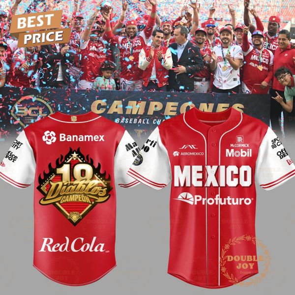 Diablos Rojos Del Mexico Campeon Red Edition Baseball Jersey