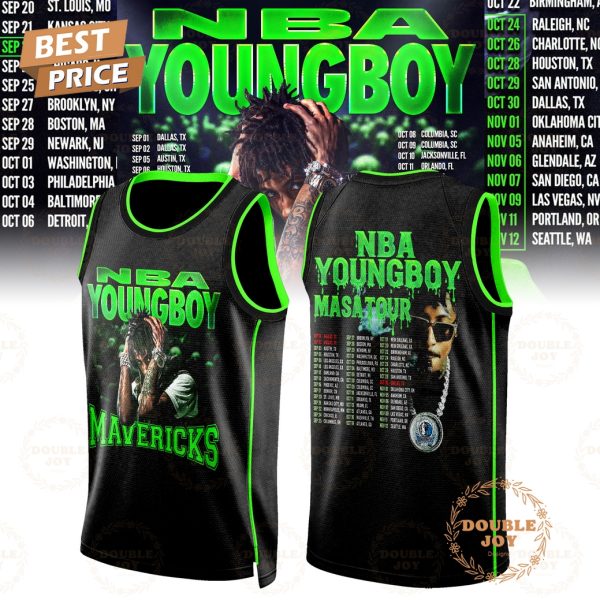 Dallas Mavericks x NBA YOUNGBOY Tour MASA 2025 Black Hoodie