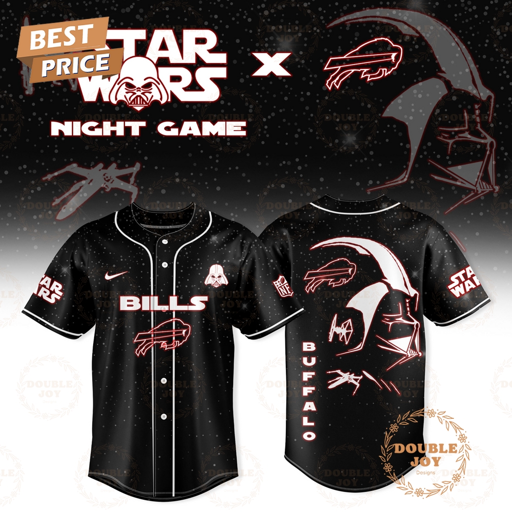 Buffalo Bills x Star Wars 2025 Night Game Baseball Jersey Buffalo Bills x Star Wars 2025 Night Game Baseball Jersey