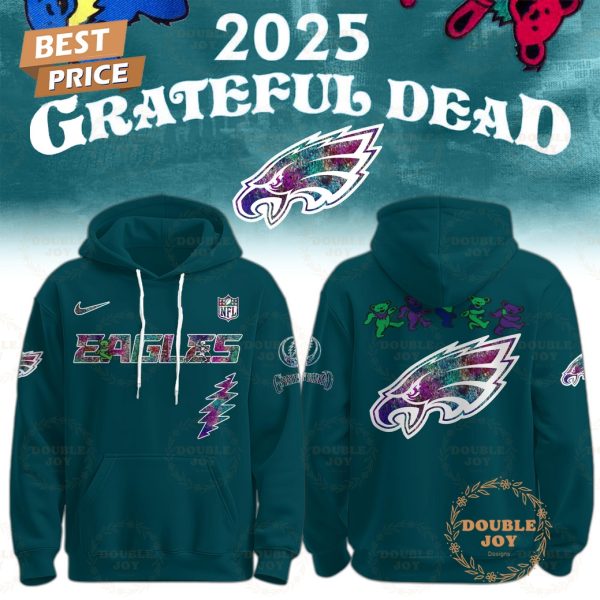 Philadelphia Eagles x Grateful Dead Night Green 2025 Hoodie