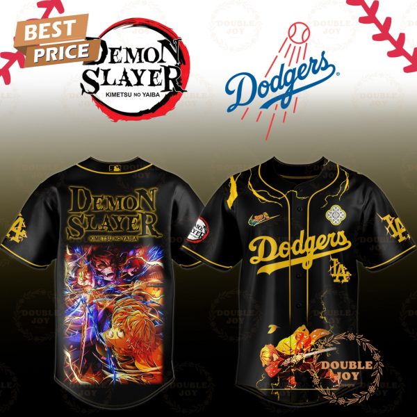 Los Angeles Dodgers x Demon Slayer 2025 Zenitsu VS Kaigaku Edition Baseball Jersey