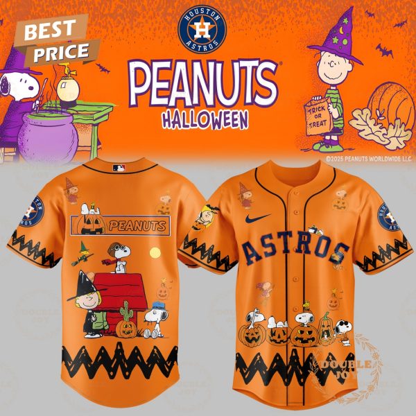 Houston Astros x Halloween Peanuts Orange Baseball Jersey