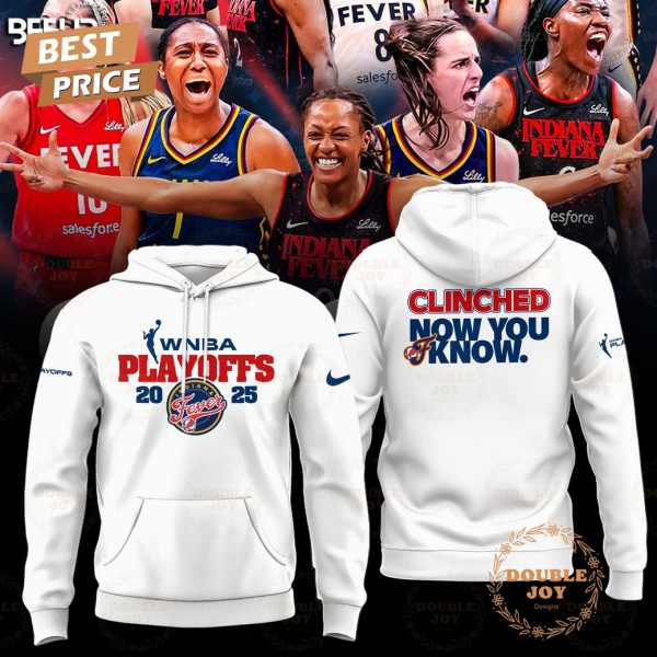 Indiana Fever WNBA Playoff 2025 – Clinched White Edition Hoodie