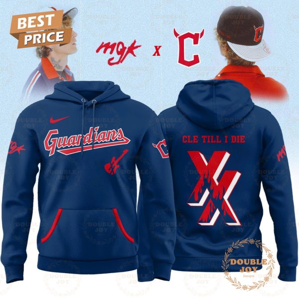 Cleveland Guardians x Mgk 2025 CLE TILL I DIE XX Navy Hoodie
