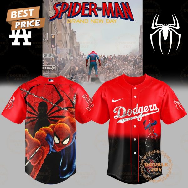 Los Angeles Dodgers x Spider Man – Brand New Day 2025 Red Edition Baseball Jersey