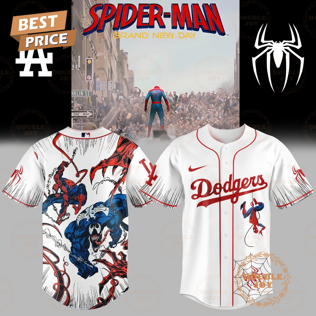 Los Angeles Dodgers x Spider Man - Brand New Day 2025 Venom V3 White Edition Baseball Jersey Los Angeles Dodgers x Spider Man - Brand New Day 2025 Venom V3 White Edition Baseball Jersey