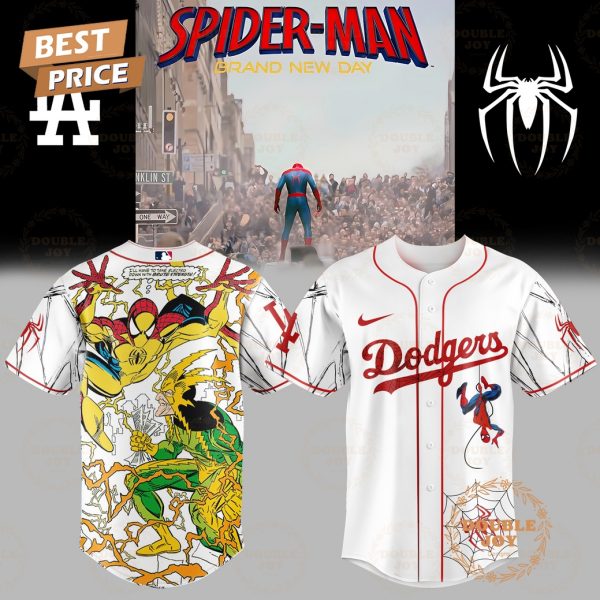 Los Angeles Dodgers x Spider Man – Brand New Day 2025 White Edition Baseball Jersey