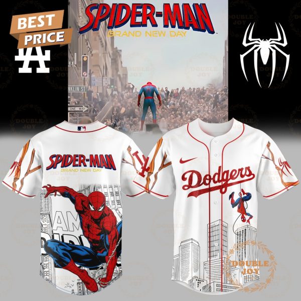 Los Angeles Dodgers x Spider Man – Brand New Day 2025 White Edition V4 Baseball Jersey