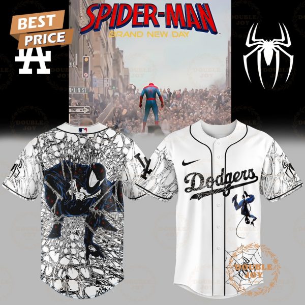 Los Angeles Dodgers x Spider Man – Brand New Day 2025 White Edition V7 Baseball Jersey