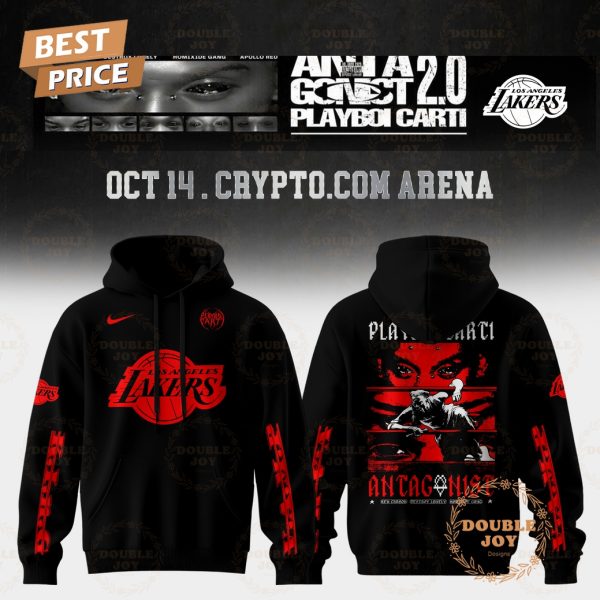Los Angeles Lakers Playboi Carti Antagonist Tour 2.0 2025 Hoodie – Black