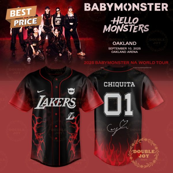 Los Angeles Lakers – Tour 2025 BABYMONSTER Chiquita Number 01 Baseball Jersey