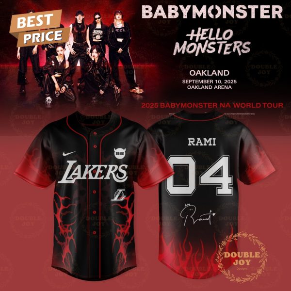 Los Angeles Lakers – Tour 2025 BABYMONSTER Rami Number 04 Baseball Jersey