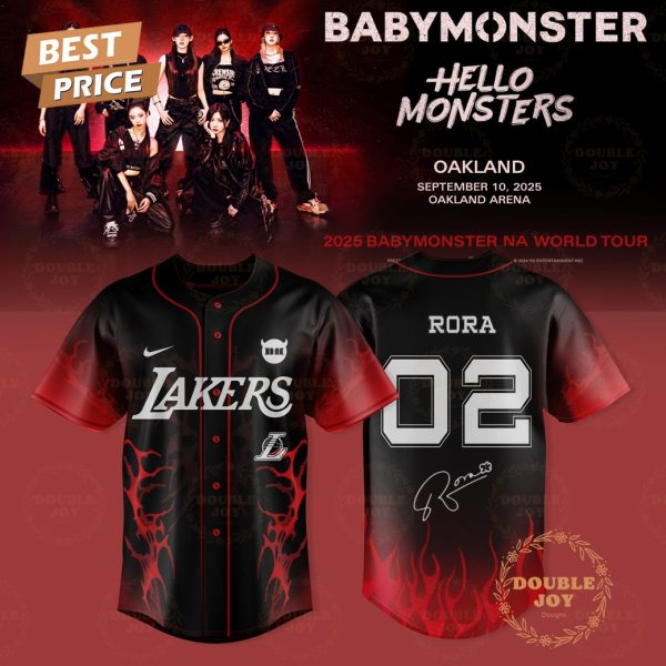 Los Angeles Lakers – Tour 2025 BABYMONSTER Rora Number 02 Baseball Jersey