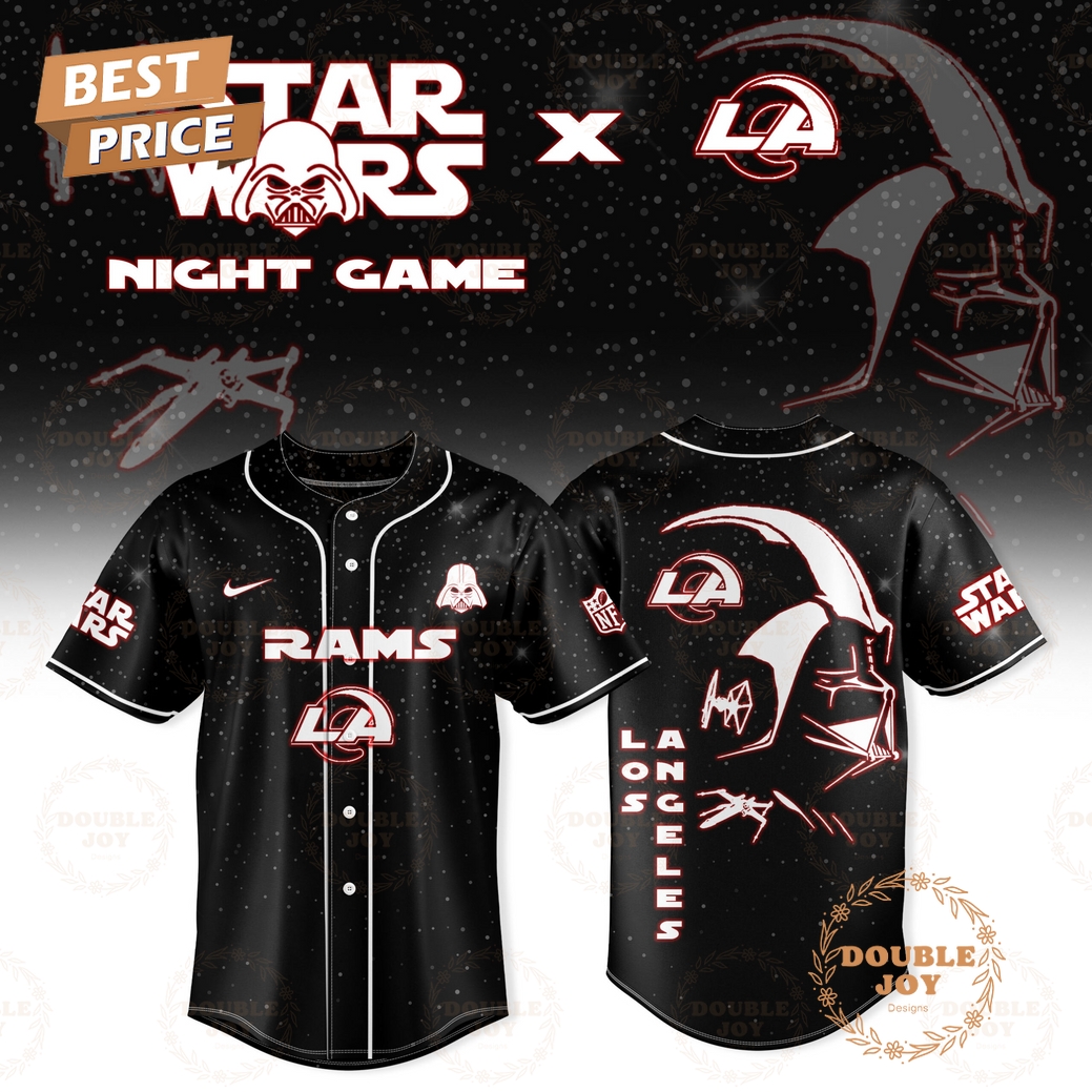 Los Angeles Rams x Star Wars 2025 Night Game Baseball Jersey Los Angeles Rams x Star Wars 2025 Night Game Baseball Jersey