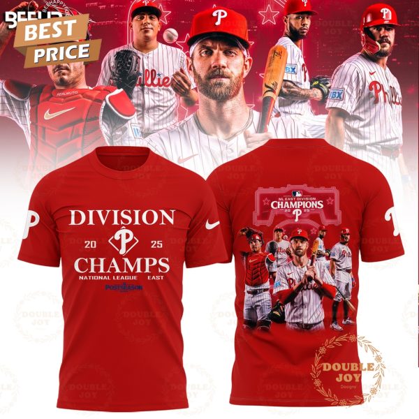 Philadelphia Phillies 2025 NL East Division Champs Hoodie – Red