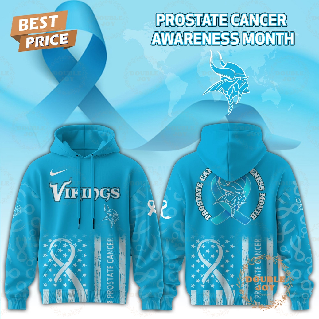 NFL Minnesota Vikings x Prostate Cancer Awareness Month Blue 2025 Hoodie NFL Minnesota Vikings x Prostate Cancer Awareness Month Blue 2025 Hoodie
