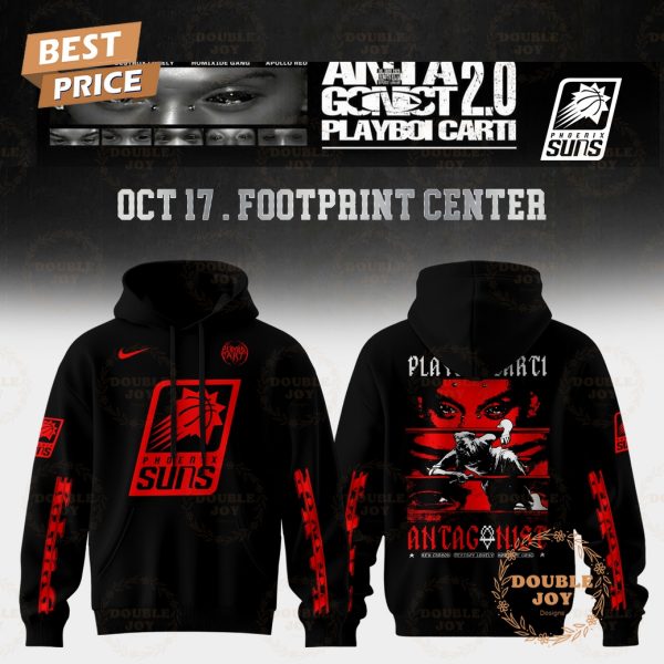 Phoenix Suns Playboi Carti Antagonist Tour 2.0 2025 Hoodie – Black