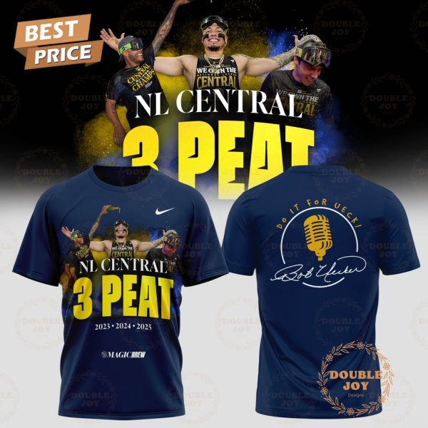 Milwaukee Brewers x NL CENTRAL 3 PEAT The 2025 Brewers Playoff Blue Hoodie