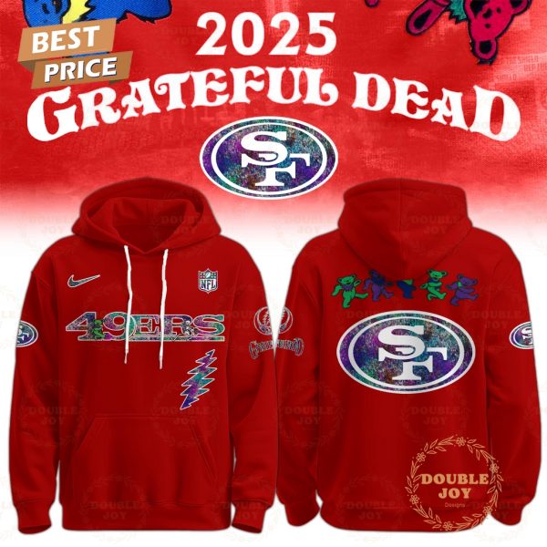 San Francisco 49ers x Grateful Dead Night Red 2025 Hoodie