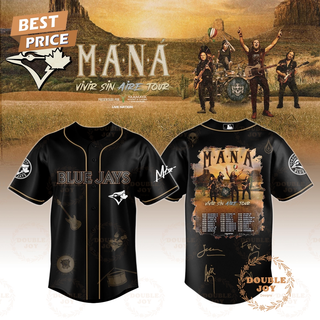 Toronto Blue Jays x MANÁ Tour 2025 Black Edition Baseball Jersey Toronto Blue Jays x MANÁ Tour 2025 Black Edition Baseball Jersey