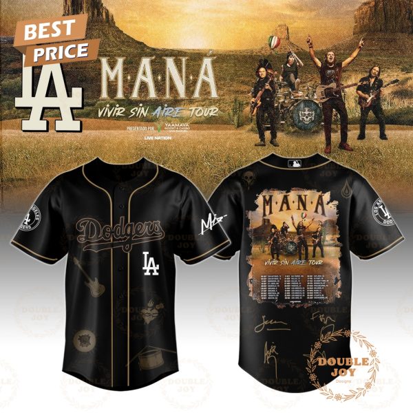 Los Angeles Dodgers x MANÁ Tour 2025 Black Edition Baseball Jersey