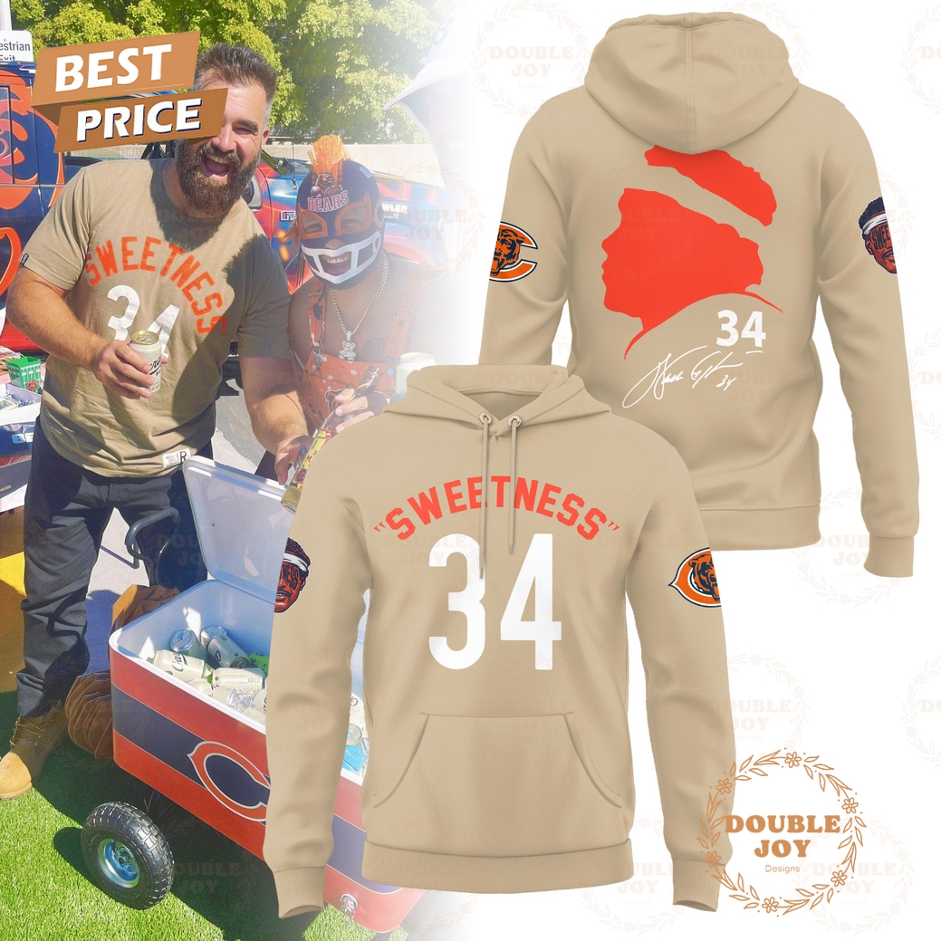 Walter Payton - Sweetness Number 34 Beige Edition Hoodie Walter Payton - Sweetness Number 34 Beige Edition Hoodie