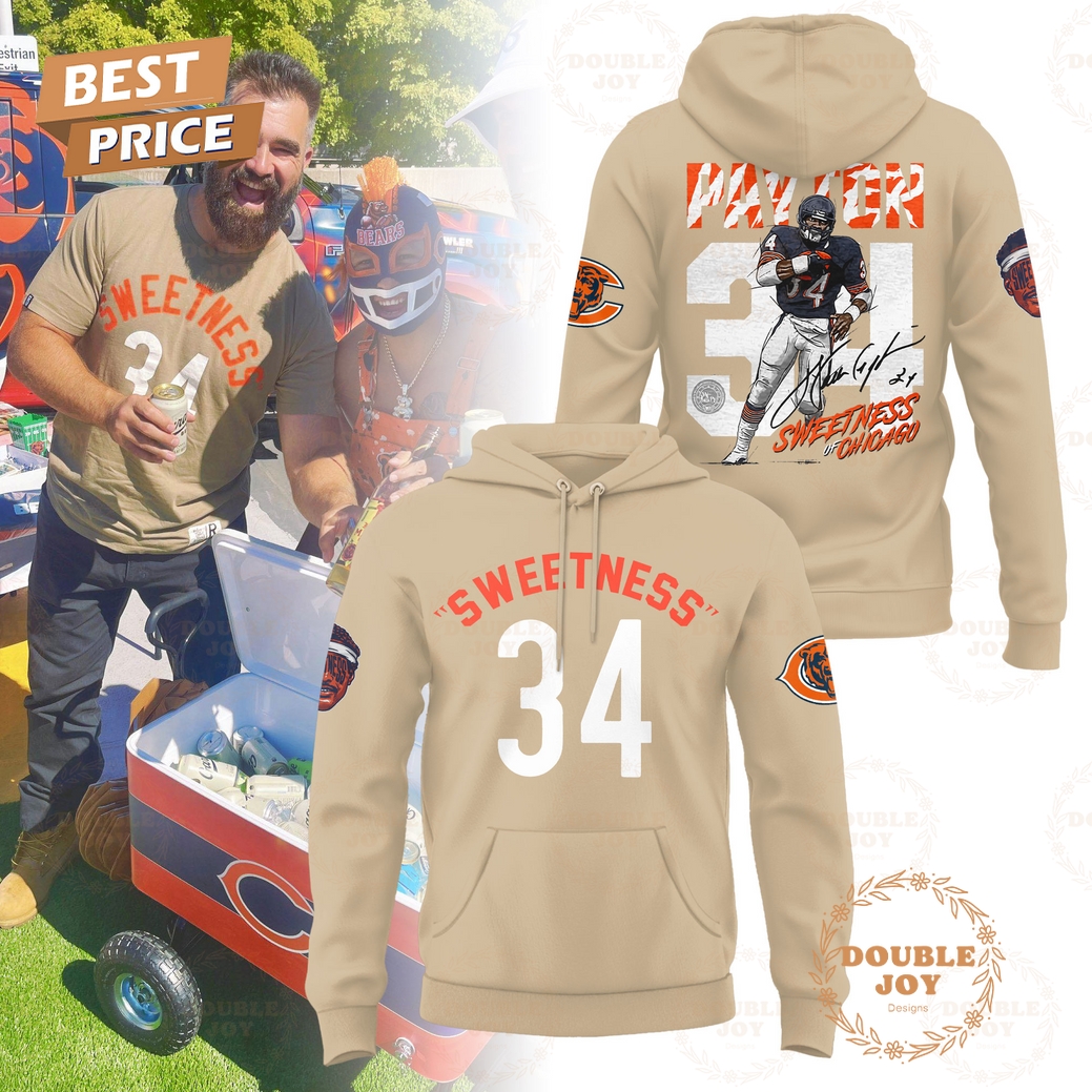 Walter Payton - Sweetness Number 34 Beige Edition Ver2 Hoodie Walter Payton - Sweetness Number 34 Beige Edition Ver2 Hoodie