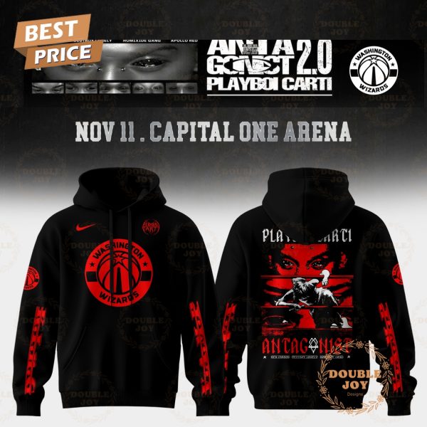 Washington Wizards Playboi Carti Antagonist Tour 2.0 2025 Hoodie – Black