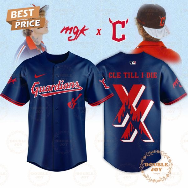 Cleveland Guardians x Mgk 2025 CLE TILL I DIE XX Navy Baseball Jersey