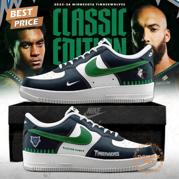 Minnesota Timberwolves Classic Edition Custom Name 2025 Air Force 1 Sneakers