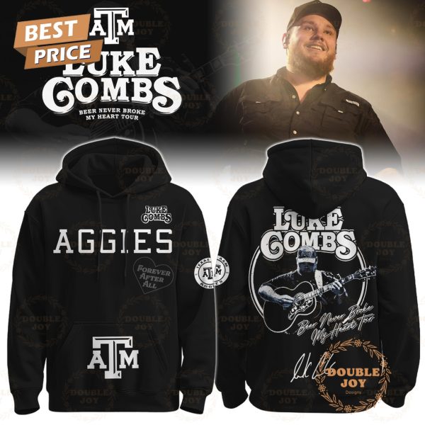 Texas A&M Aggies x Luke Combs Tour 2025 Beer Never Broke My Heart Hoodie