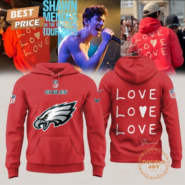 Philadelphia Eagles x Shawn Mendes Tour 2025 On The Road Again Hoodie