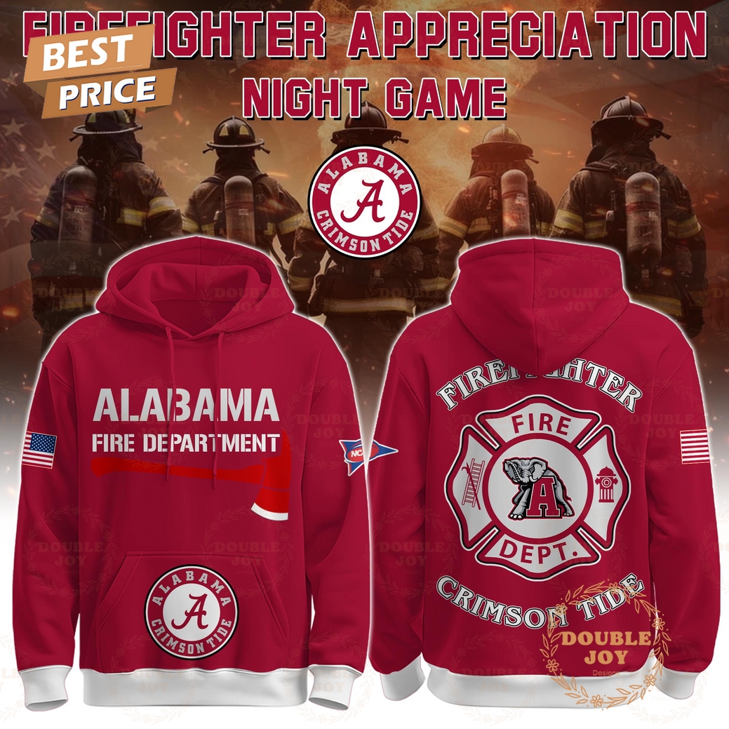 Alabama Crimson Tide x Firefighter Appreciation Night Game V2 2025 Hoodie Alabama Crimson Tide x Firefighter Appreciation Night Game V2 2025 Hoodie