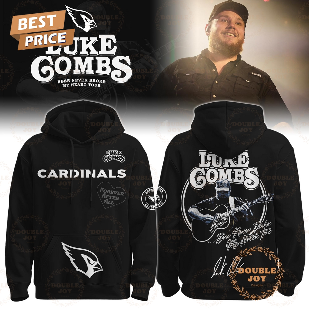 Arizona Cardinals x Luke Combs Tour 2025 Beer Never Broke My Heart Hoodie Arizona Cardinals x Luke Combs Tour 2025 Beer Never Broke My Heart Hoodie