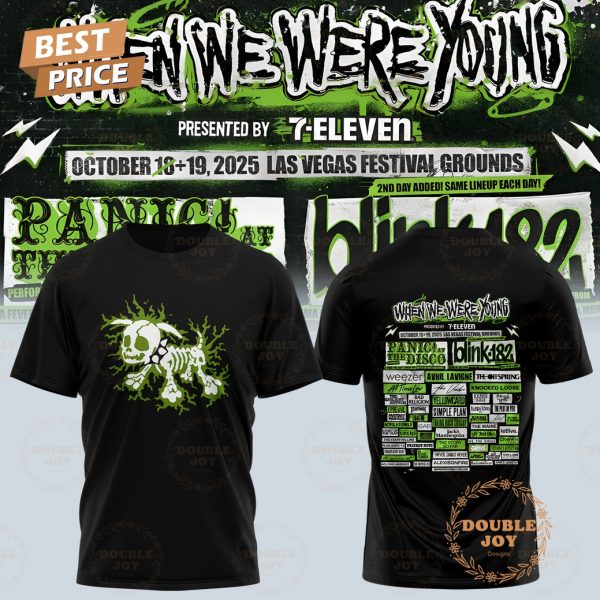 Blink-182 When We Were Young Festival 2025 Green T-Shirt, Hoodie