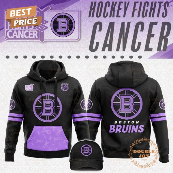 Boston Bruins NHL 2025 Hockey Fights Cancer Hoodie Boston Bruins NHL 2025 Hockey Fights Cancer Hoodie
