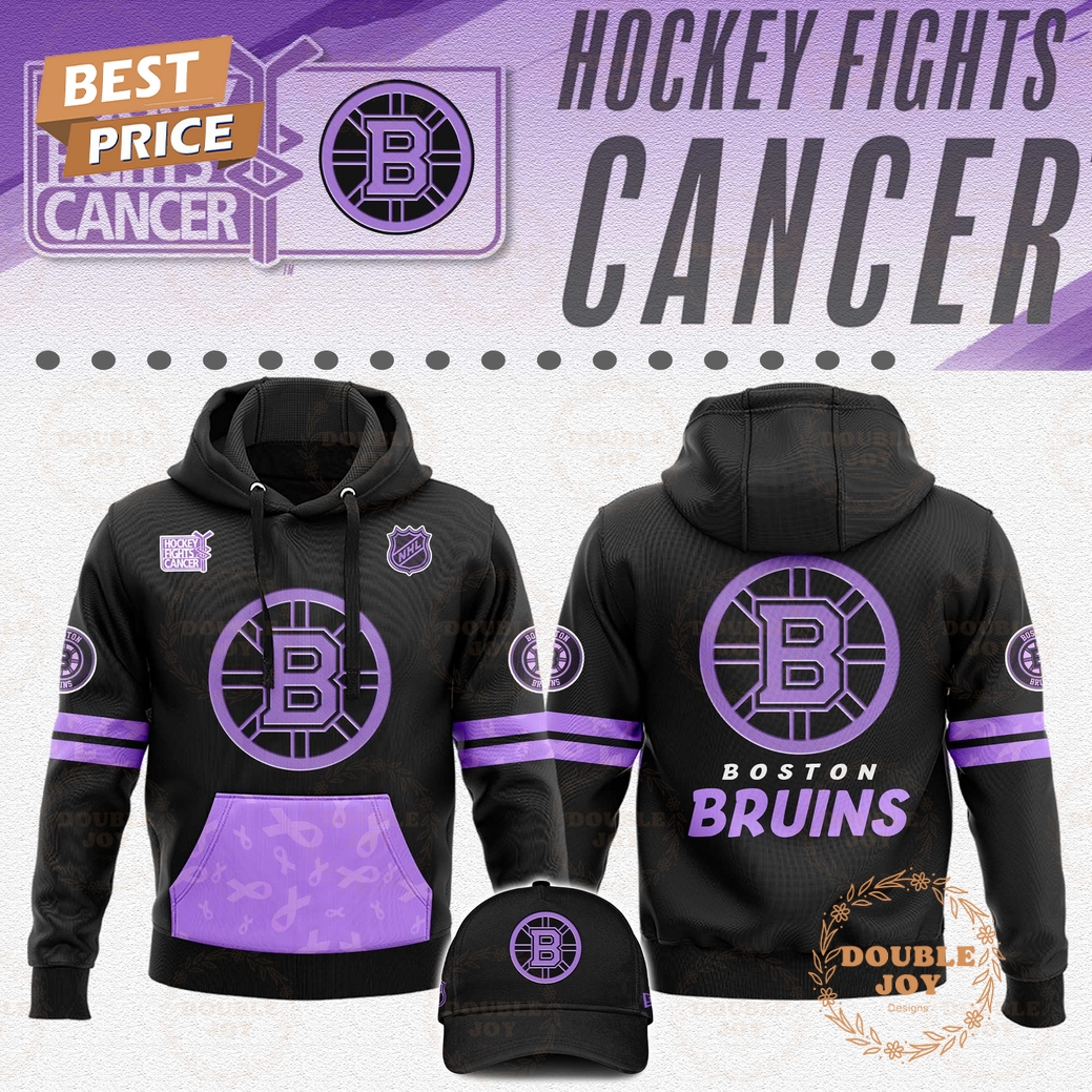 Boston Bruins NHL 2025 Hockey Fights Cancer Hoodie Boston Bruins NHL 2025 Hockey Fights Cancer Hoodie
