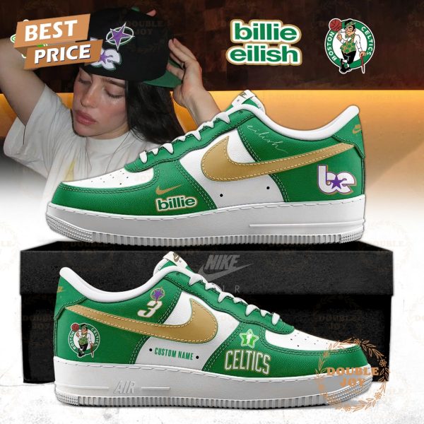 Boston Celtics x Billie Eilish 2025 Custom Name Air Force 1 Sneakers