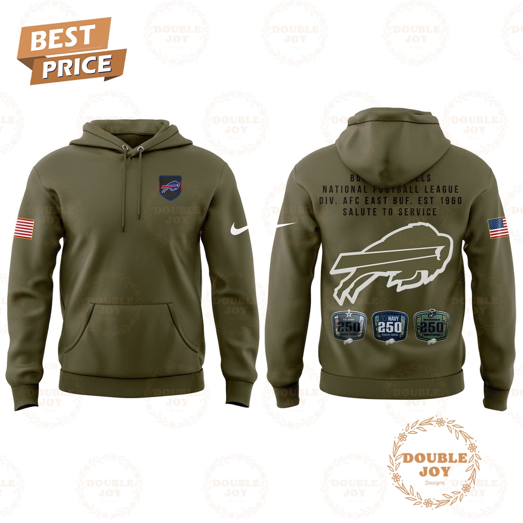 Buffalo Bills x 250th Birthday Salute To Service 2025 Hoodie Buffalo Bills x 250th Birthday Salute To Service 2025 Hoodie